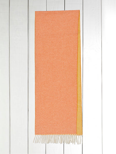 double-sided lime green and grey mottled cashmere fringed scarf