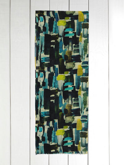 blue lambswool stole in homage to de Staël