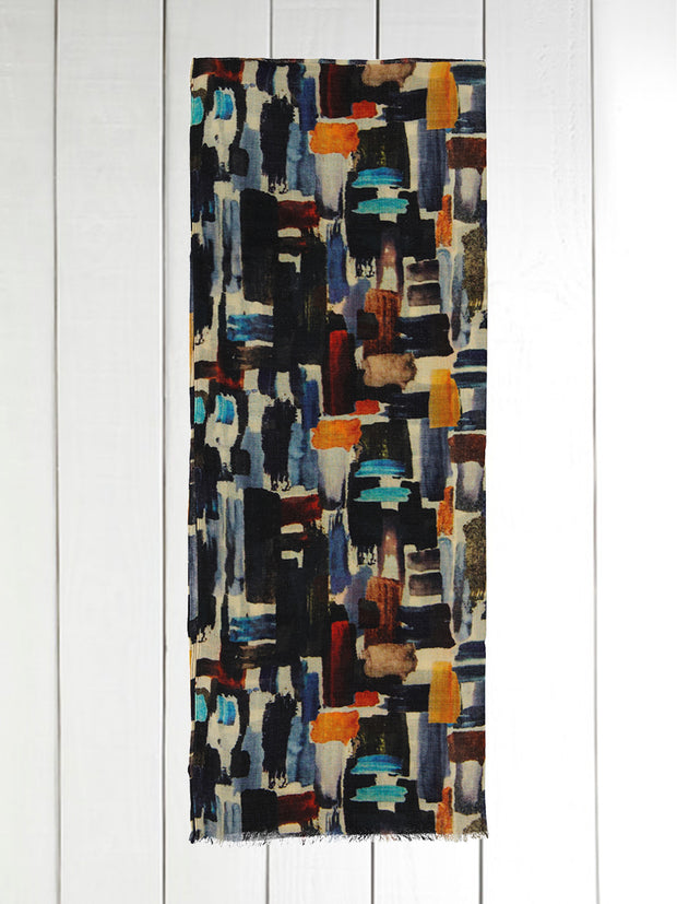 orange lambswool stole in homage to de Staël