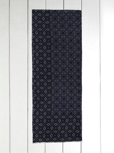 lambswool stole with midnight blue celestial motifs