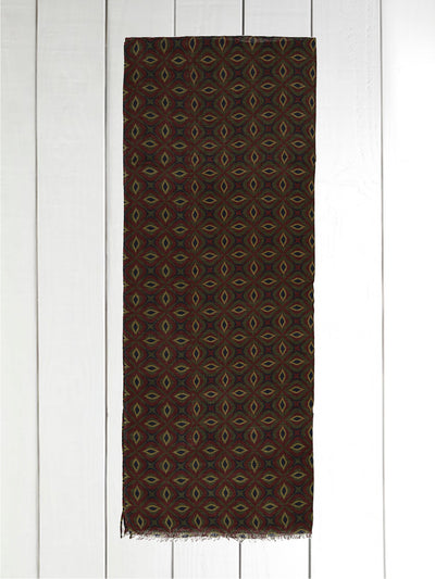 lambswool stole with moss green celestial motifs