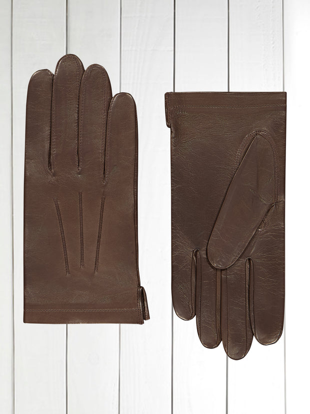 gants Agnelle Army en cuir d'agneau non doublé fauve