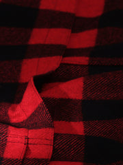 pré-commande gilet 20 poches en drap de laine à carreaux rouge et noir