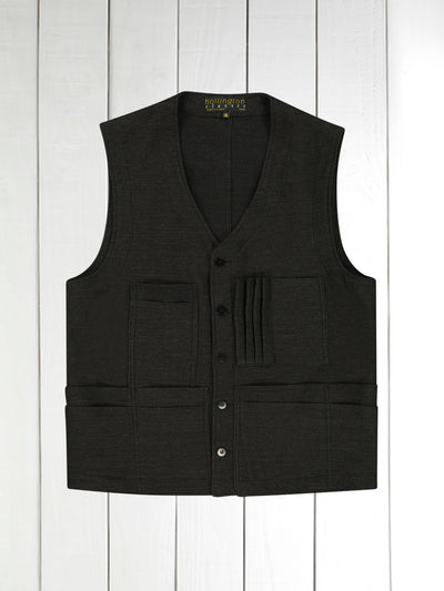 20-pocket waistcoat in graphite cotton wool work canvas