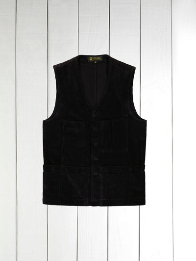 gilet 20 poches en velours de laine noir