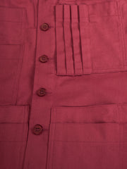 gilet 20 poches en serge de coton extensible vieux rose