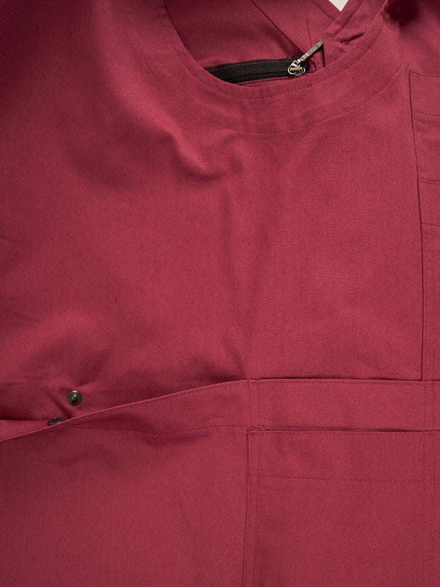 gilet 20 poches en serge de coton extensible vieux rose