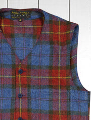 tweed waistcoat with patch pockets in red tartan