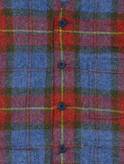 tweed waistcoat with patch pockets in red tartan