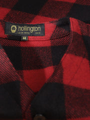 pré-commande gilet à poches plaquées en drap de laine à carreaux rouge et noire