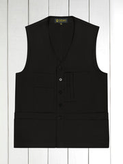 gilet 20 poches en serge de coton extensible noir
