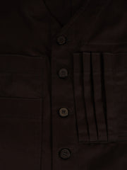 gilet 20 poches en serge de coton extensible noir
