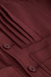 20-pocket waistcoat in carmine cotton crepe