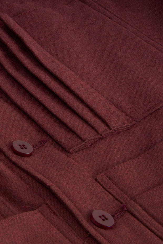 20-pocket waistcoat in carmine cotton crepe