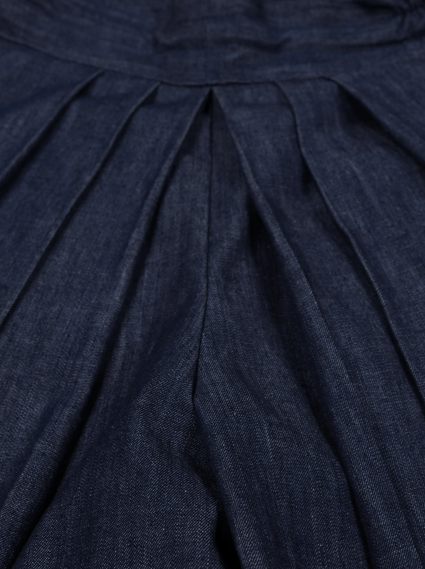 pantalon hakama en denim indigo