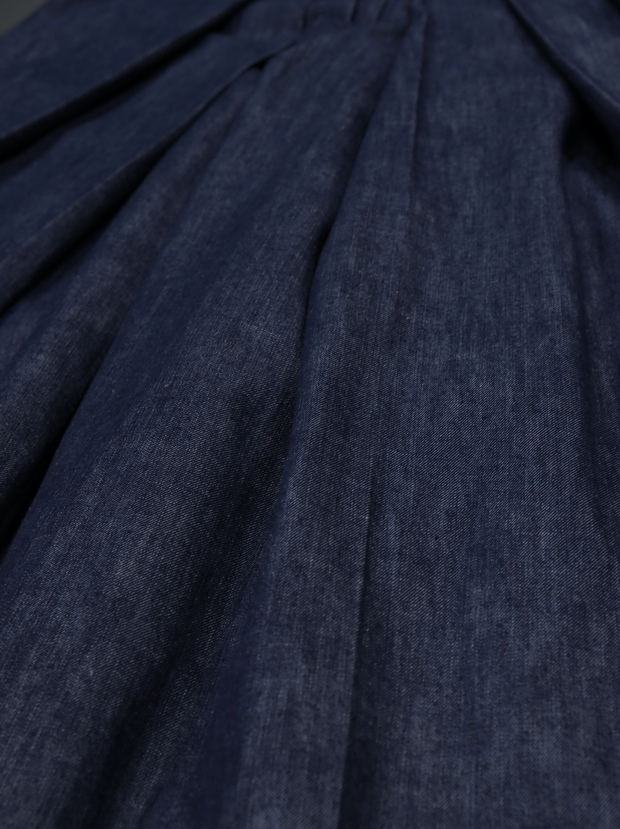 pantalon hakama en denim indigo