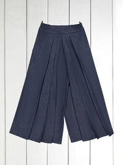 pantalon hakama en denim indigo