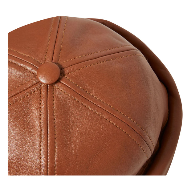 camel leather Miki docker beanie by Béton Ciré