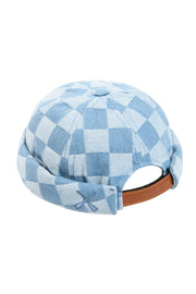 bonnet docker miki de chez Béton Ciré en denim damier