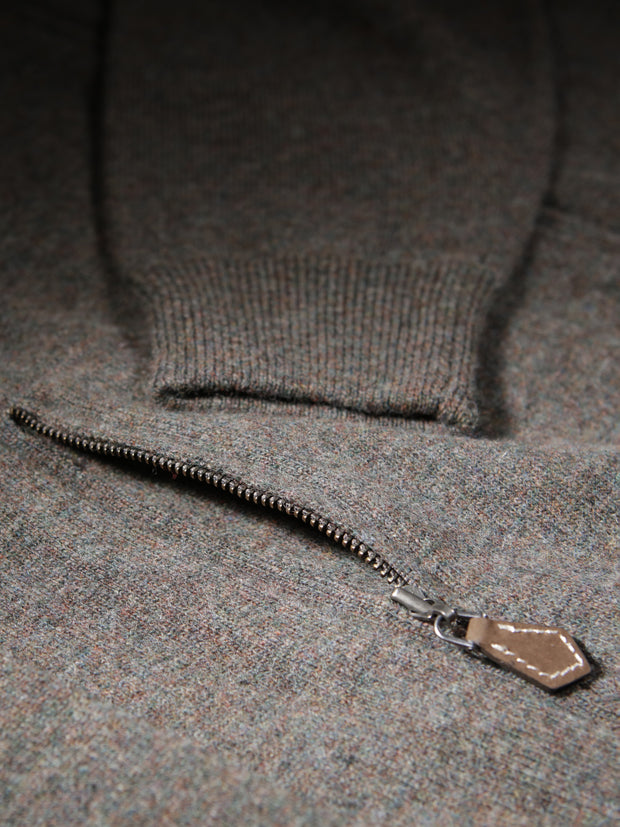 zipped cardigan in brown cask geelong