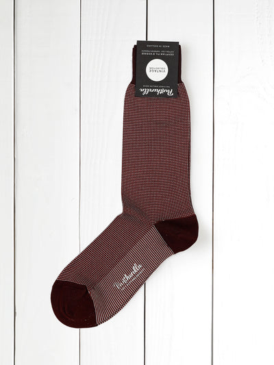 burgundy pinpoint lisle thread pantherella socks