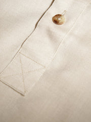 café-au-lait clycell and wool mao-collar shirt