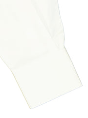 mao-collar shirt in white cotton canvas with multicolored buttons