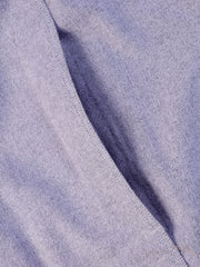 chemise à col nehru en coton gratté parme