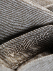chemise à col nehru en coton gratté bronze