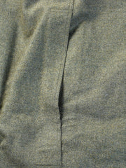 chemise à col nehru en flanelle vert mousse