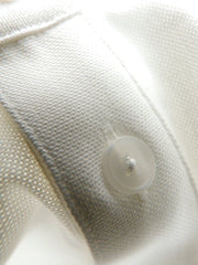 white basket weave cotton mao-collar shirt