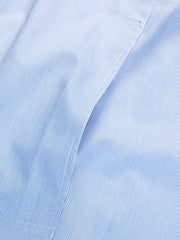 chemise à col nehru en coton à rayures bleues