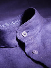 purple-coloured brushed cotton mao-collar shirt 