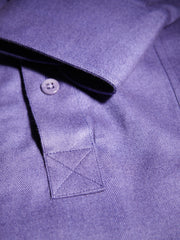 chemise col mao en coton brossé violet