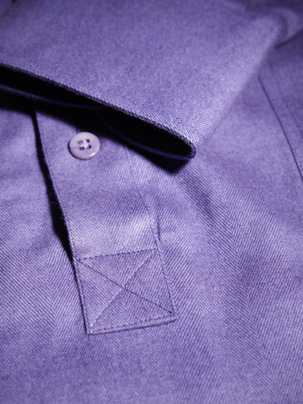 purple-coloured brushed cotton mao-collar shirt 