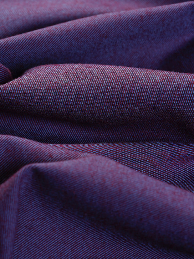 chemise à col nehru en flanelle purple