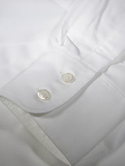 white oxford cotton mao-collar shirt