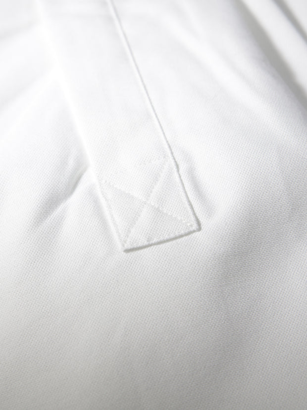 white oxford cotton mao-collar shirt