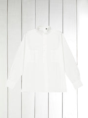 chemise col mao en coton oxford white