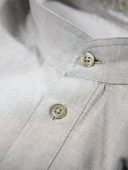 lichen oxford cotton mao-collar shirt