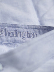 chemise col mao en coton oxford light blue