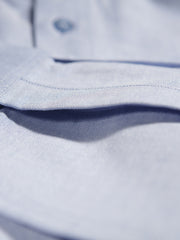 light-blue oxford cotton mao-collar shirt