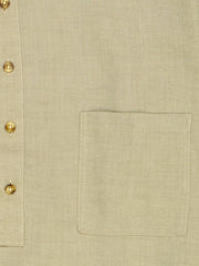 natural clycell and wool mao-collar shirt