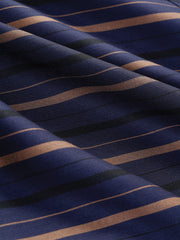 mahogany striped Tencel® nehru-collar shirt 