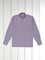 red caviar cotton crepe mao-collar shirt