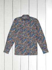 liberty® with automn flowers pattern mao-collar shirt