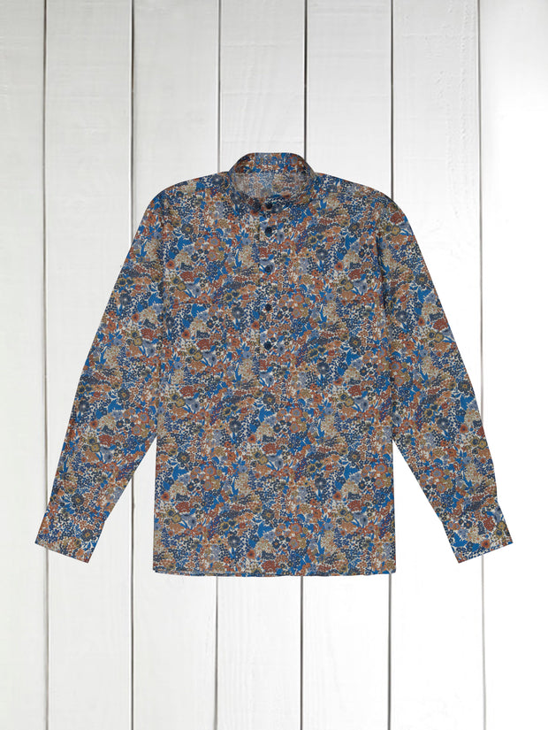 chemise col mao en coton Liberty® à motif automn flowers