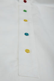 kamiz nightdress in cotton canvas with multicoloured buttons