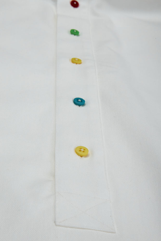 kamiz nightdress in cotton canvas with multicoloured buttons