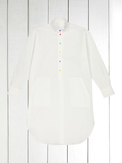 kamiz nightdress in cotton canvas with multicoloured buttons